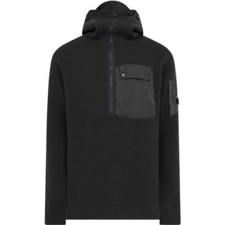 CP COMPANY Cp Utility Hood Kn Sn34 Men Knitted Hoodies Black 999 for sale