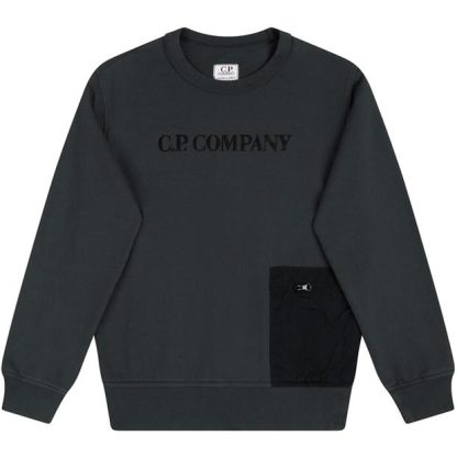 CP COMPANY Cp Zip Pckt Sweat Jn32 Kids Black 999  for sale