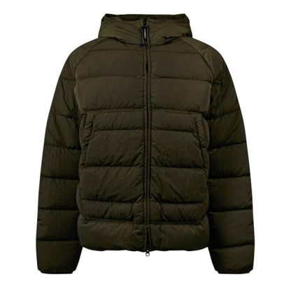 CP COMPANY Eco-Chrome R Hooded Down Goggle Jacket Men Down Jackets Ivy Green 683 for sale