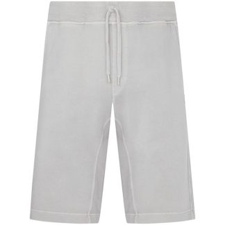 CP COMPANY Embroidered Logo Shorts Men Fleece Shorts Flint Grey 936 for sale