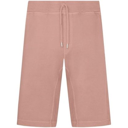 CP COMPANY Embroidered Logo Shorts Men Fleece Shorts Pale Mauve 509 for sale