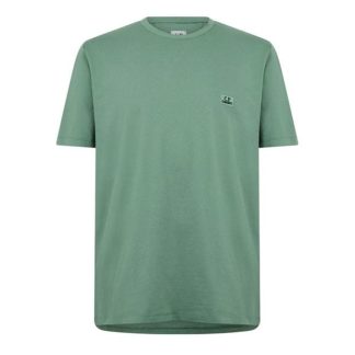 CP COMPANY Embroidered Logo T-Shirt Men Regular Fit T-Shirts Green Bay 626 for sale