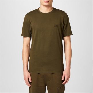 CP COMPANY Embroidered Logo T-Shirt Men Regular Fit T-Shirts Ivy Green 683 for sale