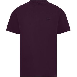 CP COMPANY Embroidered Logo T-Shirt Men Regular Fit T-Shirts Potent Prpl 790 for sale