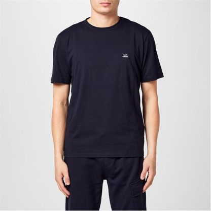 CP COMPANY Embroidered Logo T-Shirt Men Regular Fit T-Shirts Total Eclip 888 for sale