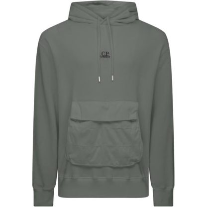 CP COMPANY Fleece Mixed Hoodie Men OTH Hoodies Agave Grn 627 for sale