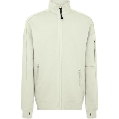 CP COMPANY Full Zip Fleece Sweatshirt Men Full Zip Fleece Tops Gauze White 103 for sale