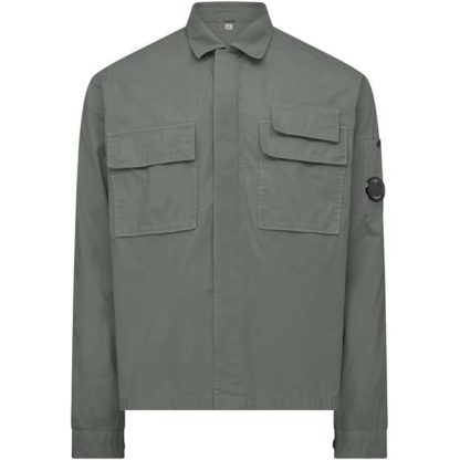 CP COMPANY Gabardine Overshirt Men Overshirts Agave Grn 627 for sale