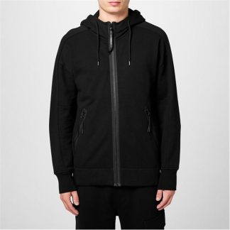 CP COMPANY Goggle Hoodie Men Zip Hoodies Black for sale