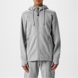 CP COMPANY Goggle Hoodie Men Zip Hoodies Grey Marl for sale