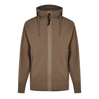 CP COMPANY Goggle Hoodie Men Zip Hoodies Lead Gray 339 for sale