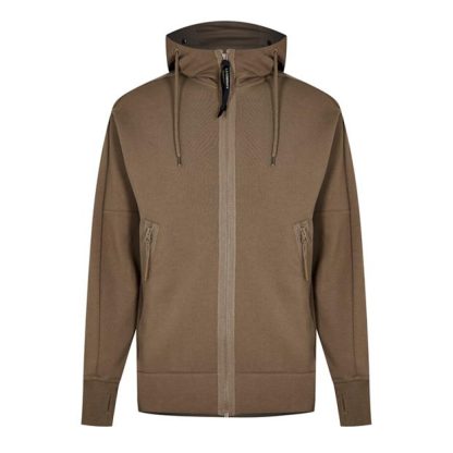 CP COMPANY Goggle Hoodie Men Zip Hoodies Lead Gray 339 for sale