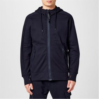 CP COMPANY Goggle Hoodie Men Zip Hoodies Navy for sale