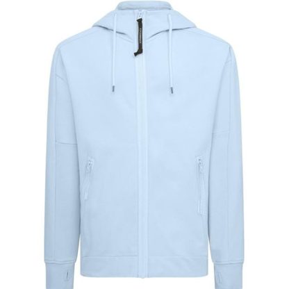 CP COMPANY Goggle Hoodie Men Zip Hoodies Strlght Blu 806 for sale