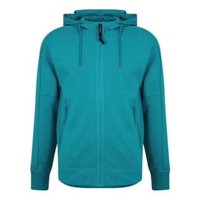 CP COMPANY Goggle Hoodie Men Zip Hoodies Tile Blue 825 for sale