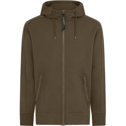 CP COMPANY Goggle Hoodie Men Zip Hoodies Walnut 359 for sale