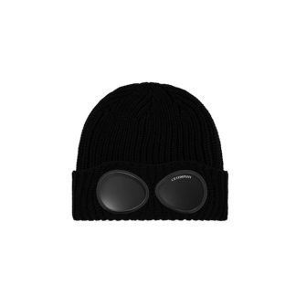 CP COMPANY Goggle Knit Hat Unisex Beanies Black 999 for sale