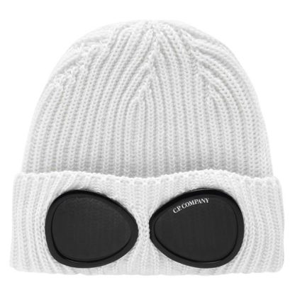 CP COMPANY Goggle Knit Hat Unisex Beanies Gauze White 103 for sale