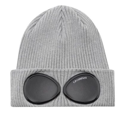 CP COMPANY Goggle Knit Hat Unisex Beanies Grey Mel M93 for sale