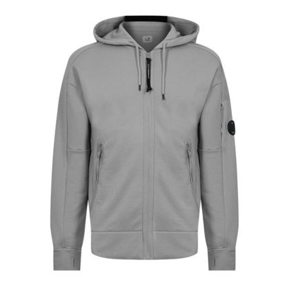 CP COMPANY Goggle Lens Hoodie Men Full Zip Fleece Tops Drizzle Gry 913 for sale