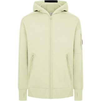 CP COMPANY Goggle Lens Hoodie Men Full Zip Fleece Tops Gauze White 103 for sale