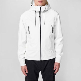 CP COMPANY Goggle Softshell Jacket Men Softshell Jackets Gauze White 103 for sale