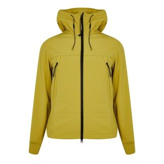 CP COMPANY Goggle Softshell Jacket Men Softshell Jackets Golden Palm 249 for sale