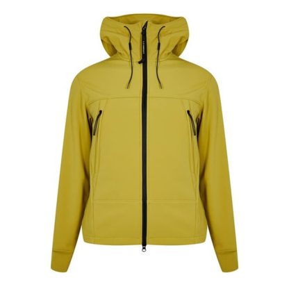 CP COMPANY Goggle Softshell Jacket Men Softshell Jackets Golden Palm 249 for sale