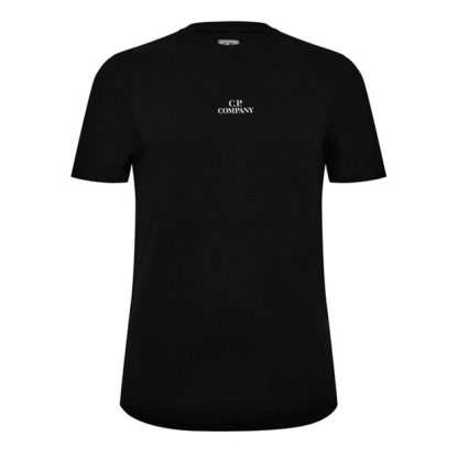 CP COMPANY Graphic T-Shirt Men Regular Fit T-Shirts Black 999 for sale