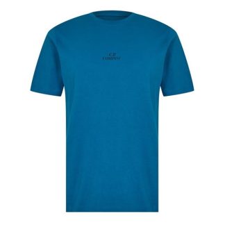 CP COMPANY Graphic T-Shirt Men Regular Fit T-Shirts Ink Blue 848 for sale