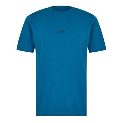 CP COMPANY Graphic T-Shirt Men Regular Fit T-Shirts Ink Blue 848 for sale