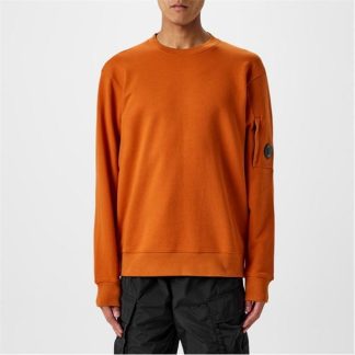 CP COMPANY Heavyweight Lens Sweatshirt Men Crew Sweaters Bombay Brwn 438 for sale