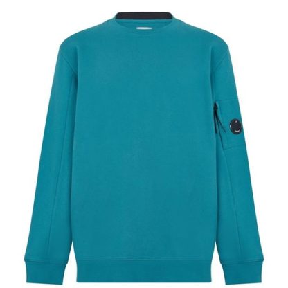 CP COMPANY Heavyweight Lens Sweatshirt Men Crew Sweaters Frst Spruce 673 for sale