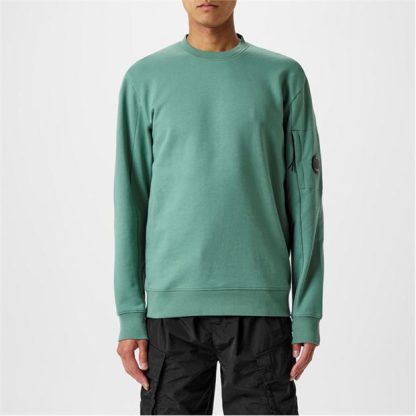 CP COMPANY Heavyweight Lens Sweatshirt Men Crew Sweaters Green Bay 626 for sale