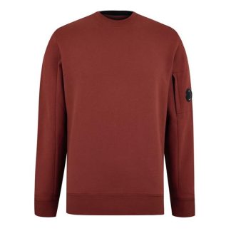 CP COMPANY Heavyweight Lens Sweatshirt Men Crew Sweaters Henna 349 for sale