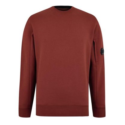 CP COMPANY Heavyweight Lens Sweatshirt Men Crew Sweaters Henna 349 for sale