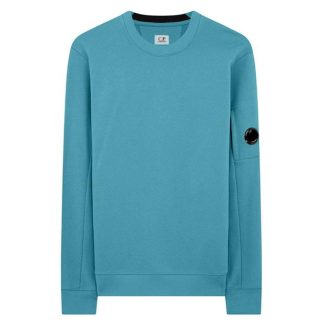 CP COMPANY Heavyweight Lens Sweatshirt Men Crew Sweaters Tile Blue 825 for sale