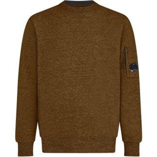 CP COMPANY Heavyweight Lens Sweatshirt Men Crew Sweaters Toffee 351 for sale