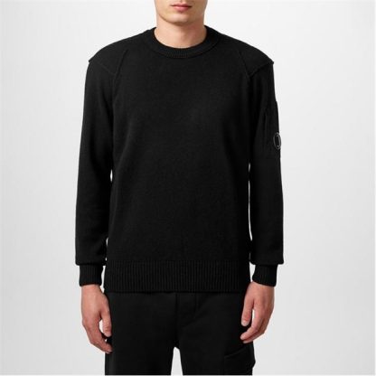 CP COMPANY Knitwear - Crew Neck Men Jumpers Black 999 for sale