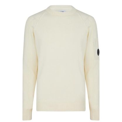 CP COMPANY Lambs Wool Jumper Men Jumpers Gauze White 103 for sale