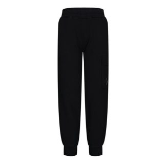 CP COMPANY Lens Fleece Logo Joggers Junior Kids Closed Hem Fleece Jogging Bottoms Black 60100 for sale