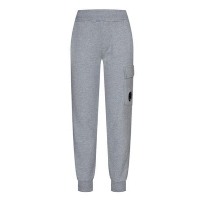 CP COMPANY Lens Fleece Logo Joggers Junior Kids Closed Hem Fleece Jogging Bottoms Grey 60926 for sale