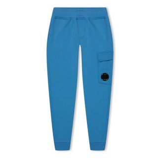 CP COMPANY Lens Fleece Logo Joggers Junior Kids Closed Hem Fleece Jogging Bottoms Ngra Blue 40631 for sale