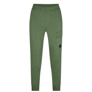 CP COMPANY Lens Jogging Bottoms Men Closed Hem Fleece Jogging Bottoms Brnze Green 648 for sale