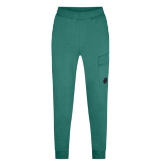 CP COMPANY Lens Jogging Bottoms Men Closed Hem Fleece Jogging Bottoms Frst Spruce 673 for sale