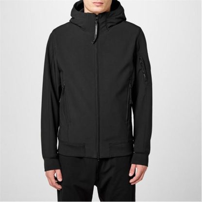 CP COMPANY Lens Softshell Jacket Men Softshell Jackets Black 999 for sale