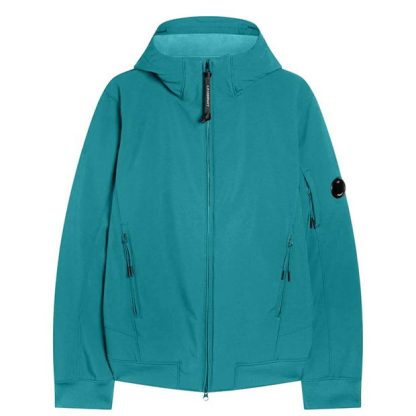 CP COMPANY Lens Softshell Jacket Men Softshell Jackets Tile Blue 825 for sale