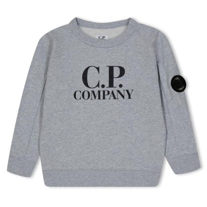 CP COMPANY Logo Crew Sweater Kids Crew Sweaters Grgio Mel 60926 for sale