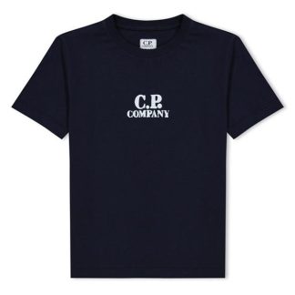 CP COMPANY Logo T-Shirt Kids Regular Fit T-Shirts Ttl Eclipse 888 for sale