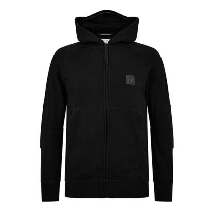 CP COMPANY Logo Zipped Hoodie Men Black 999  for sale